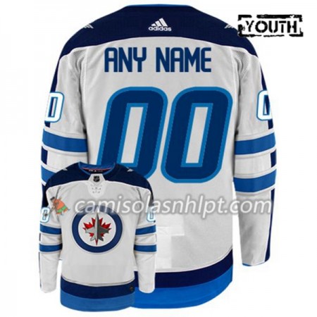 Camisola Winnipeg Jets Personalizado Adidas Branco Authentic - Criança